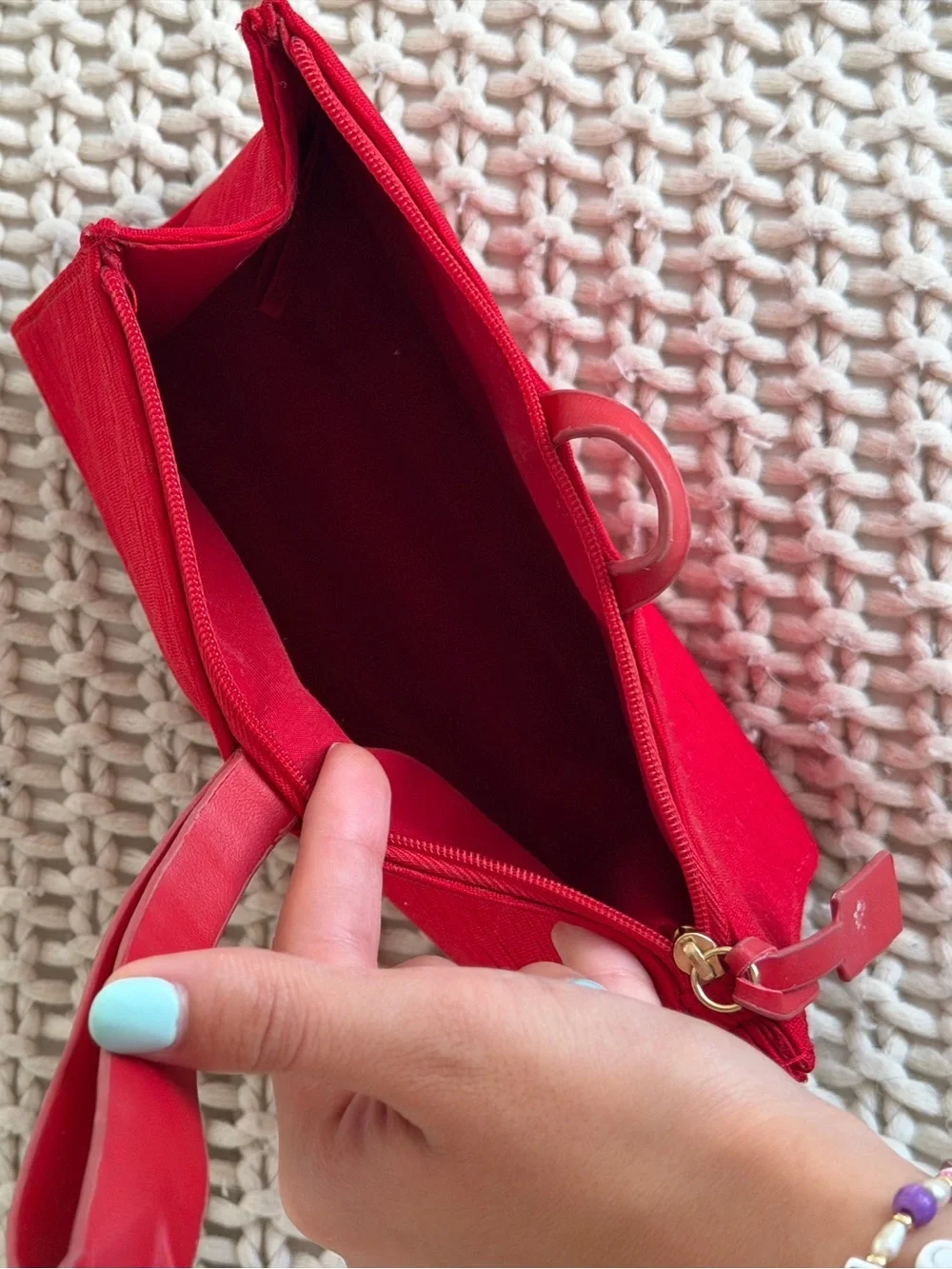 Giorgio Armani Red Makeup Pouch Bag